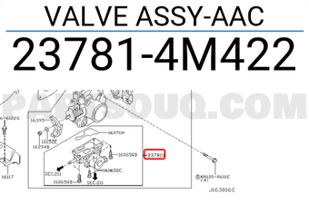 Nissan 237814M422 VALVE ASSY-AAC