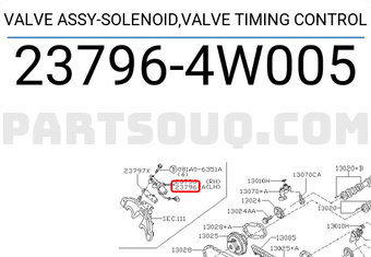 Nissan 237964W005 VALVE ASSY-SOLENOID,VALVE TIMING CONTROL