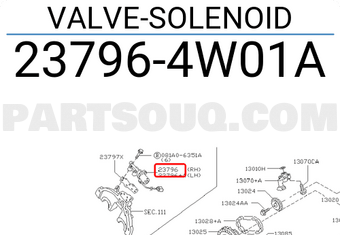 Nissan 237964W01A VALVE-SOLENOID
