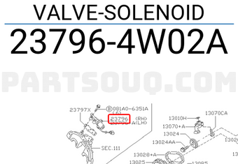 Nissan 237964W02A VALVE-SOLENOID