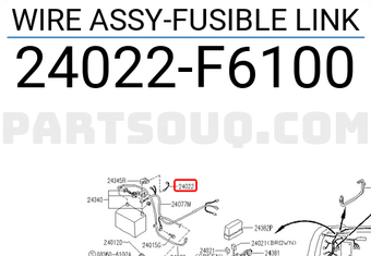 Nissan 24022F6100 WIRE ASSY-FUSIBLE LINK