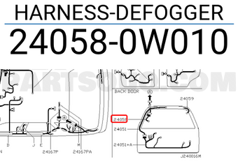 Nissan 240580W010 HARNESS-DEFOGGER