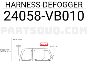 Nissan 24058VB010 HARNESS-DEFOGGER