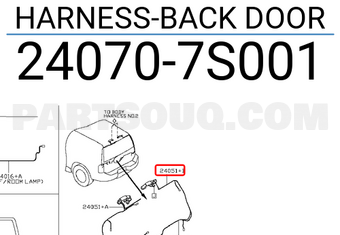 Nissan 240707S001 HARNESS-BACK DOOR