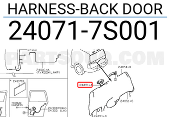 Nissan 240717S001 HARNESS-BACK DOOR