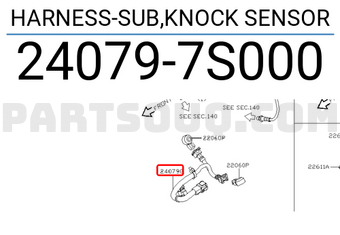Nissan 240797S000 HARNESS-SUB,KNOCK SENSOR