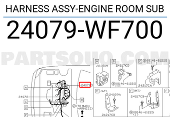 Nissan 24079WF700 HARNESS ASSY-ENGINE ROOM SUB