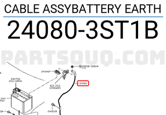 Nissan 240803ST1B CABLE ASSYBATTERY EARTH