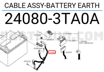 Nissan 240803TA0A CABLE ASSY-BATTERY EARTH