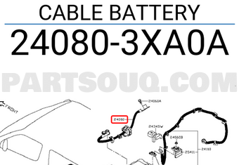 Nissan 240803XA0A CABLE BATTERY