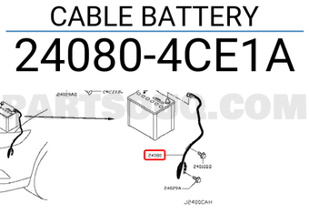 Nissan 240804CE1A CABLE BATTERY