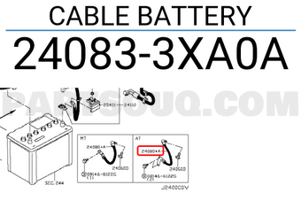 Nissan 240833XA0A CABLE BATTERY