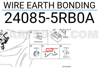 Nissan 240855RB0A WIRE EARTH BONDING