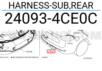 Nissan 240934CE0C HARNESS-SUB,REAR