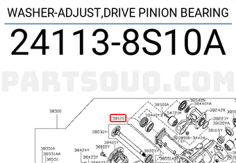 Nissan 241138S10A WASHER-ADJUST,DRIVE PINION BEARING