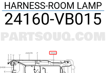 Nissan 24160VB015 HARNESS-ROOM LAMP