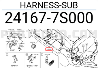 Nissan 241677S000 HARNESS-SUB