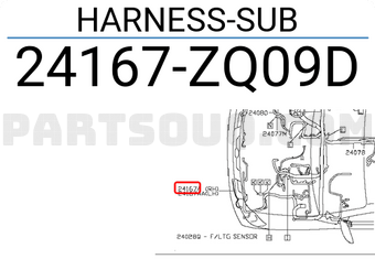 Nissan 24167ZQ09D HARNESS-SUB
