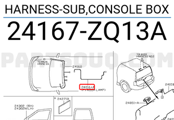 Nissan 24167ZQ13A HARNESS-SUB,CONSOLE BOX