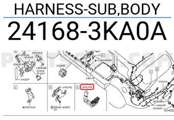 Nissan 241683KA0A HARNESS-SUB,BODY