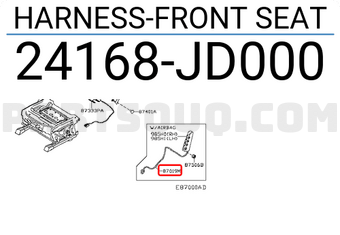 Nissan 24168JD000 HARNESS-FRONT SEAT