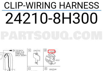 Nissan 242108H300 CLIP-WIRING HARNESS
