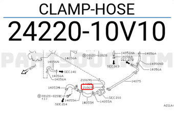 Nissan 2422010V10 CLAMP-HOSE
