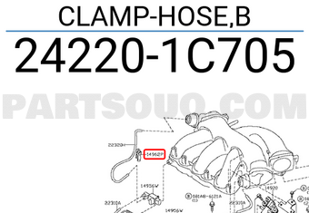 Nissan 242201C705 CLAMP-HOSE,B