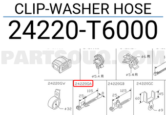 Nissan 24220T6000 CLIP-WASHER HOSE
