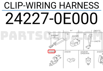 Nissan 242270E000 CLIP-WIRING HARNESS