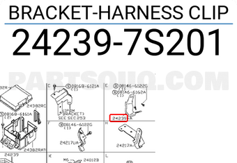 Nissan 242397S201 BRACKET-HARNESS CLIP