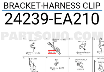 Nissan 24239EA210 BRACKET-HARNESS CLIP