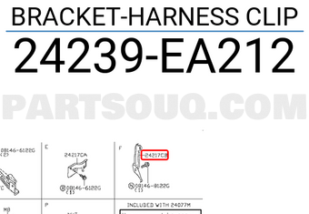 Nissan 24239EA212 BRACKET-HARNESS CLIP