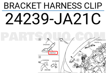 Nissan 24239JA21C BRACKET HARNESS CLIP