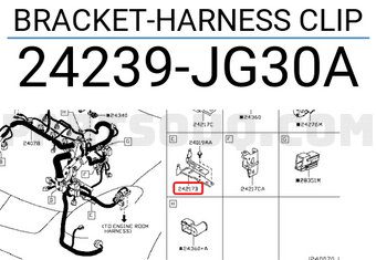 Nissan 24239JG30A BRACKET-HARNESS CLIP