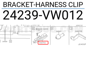 Nissan 24239VW012 BRACKET-HARNESS CLIP