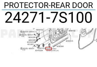 Nissan 242717S100 PROTECTOR-REAR DOOR