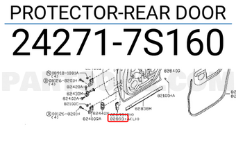 Nissan 242717S160 PROTECTOR-REAR DOOR