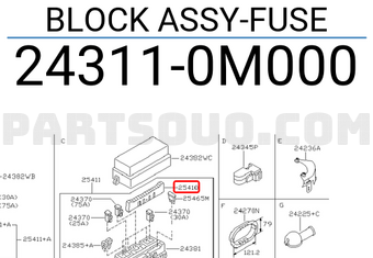 Nissan 243110M000 BLOCK ASSY-FUSE