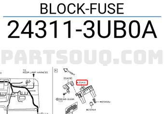 Nissan 243113UB0A BLOCK-FUSE