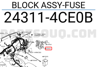 Nissan 243114CE0B BLOCK ASSY-FUSE
