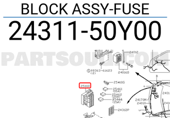 Nissan 2431150Y00 BLOCK ASSY-FUSE