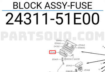 Nissan 2431151E00 BLOCK ASSY-FUSE