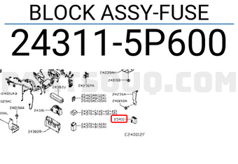 Nissan 243115P600 BLOCK ASSY-FUSE