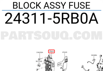 Nissan 243115RB0A BLOCK ASSY FUSE