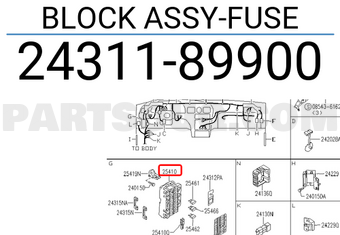 Nissan 2431189900 BLOCK ASSY-FUSE