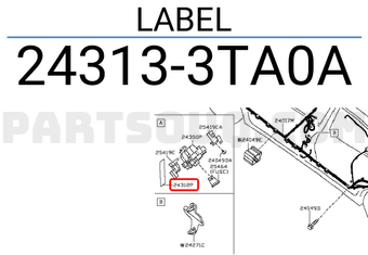 Nissan 243133TA0A LABEL