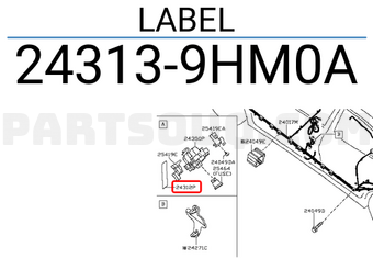Nissan 243139HM0A LABEL
