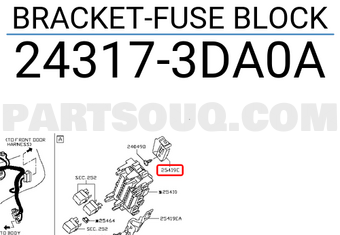 Nissan 243173DA0A BRACKET-FUSE BLOCK