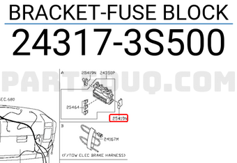 Nissan 243173S500 BRACKET-FUSE BLOCK